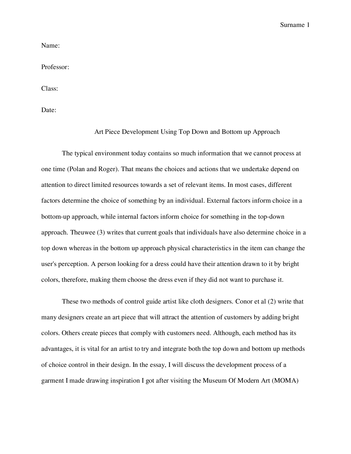 Preview image for Art Piece Development Using Top Down and Bottom up Approach